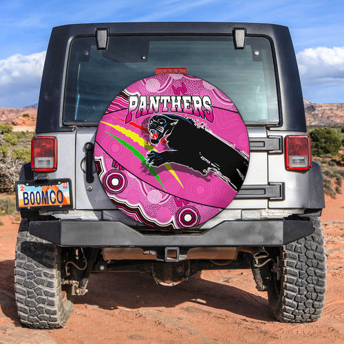 panthers-rugby-spare-tire-cover-aboriginal-basic-style-pink