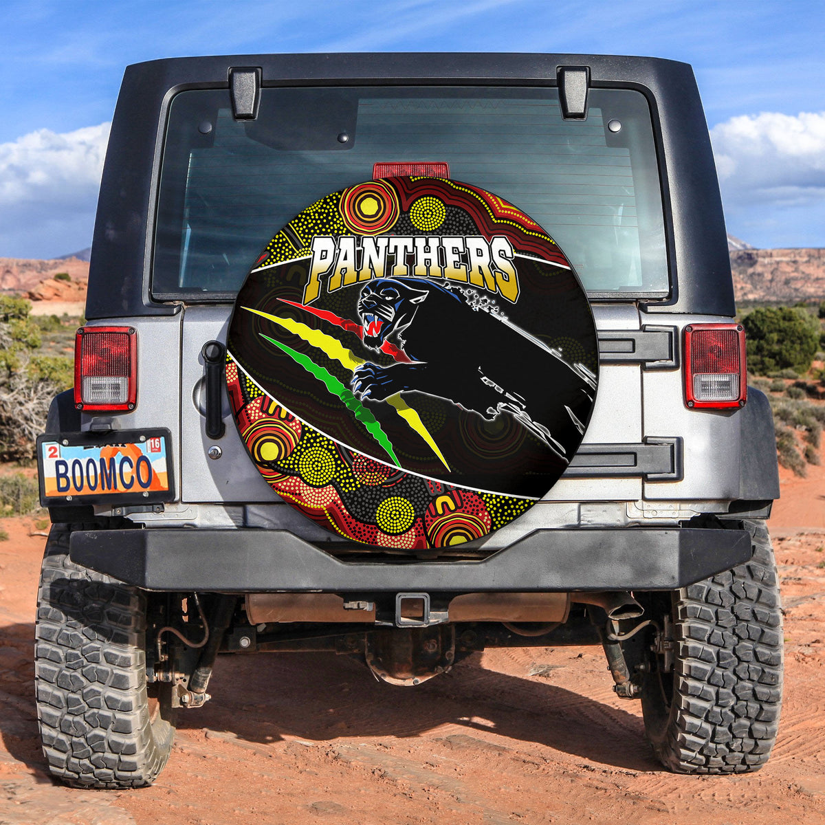 Panthers Rugby Spare Tire Cover Aboriginal Basic Style