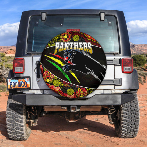 Panthers Rugby Spare Tire Cover Aboriginal Basic Style