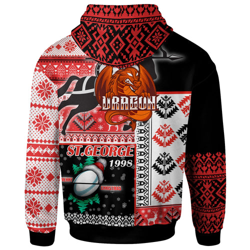 stgeorge-rugby-hoodie-custom-christmas-snowflakes-dragon-mascot-hoodie