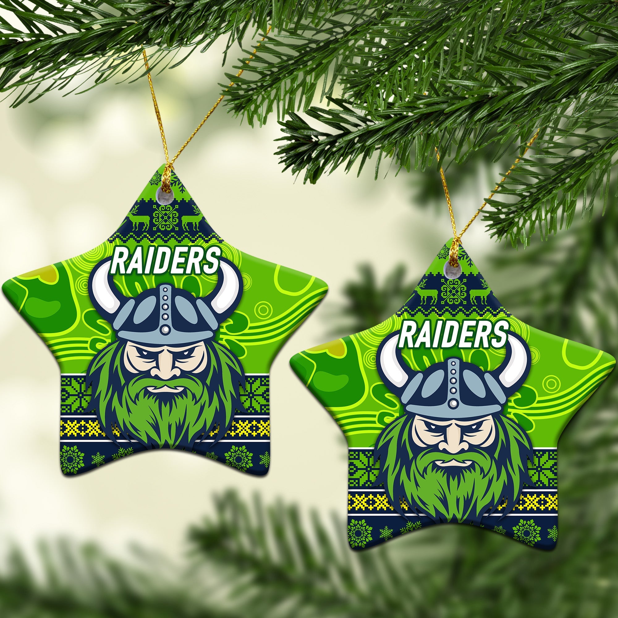 canberra-raiders-christmas-ornament-simple-style-navy-green