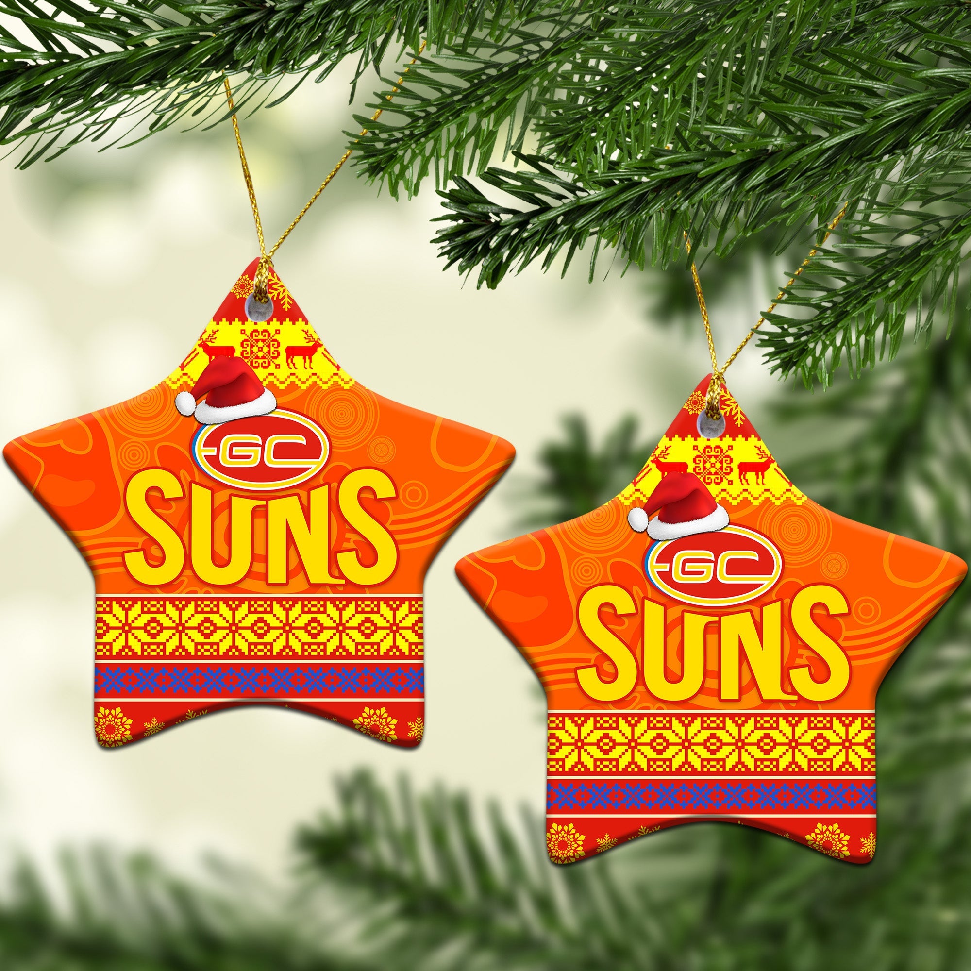 gold-coast-suns-christmas-ornament-simple-style