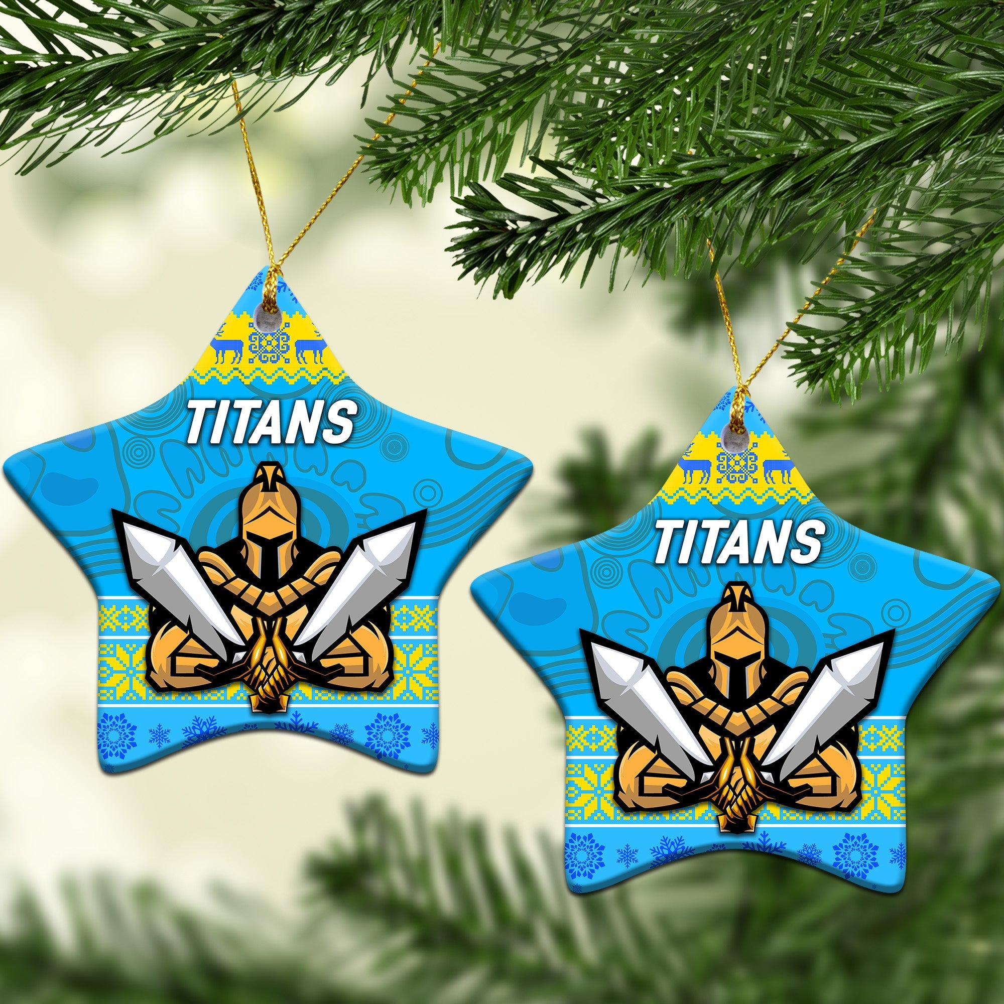 gold-coast-titans-christmas-ornament-simple-style