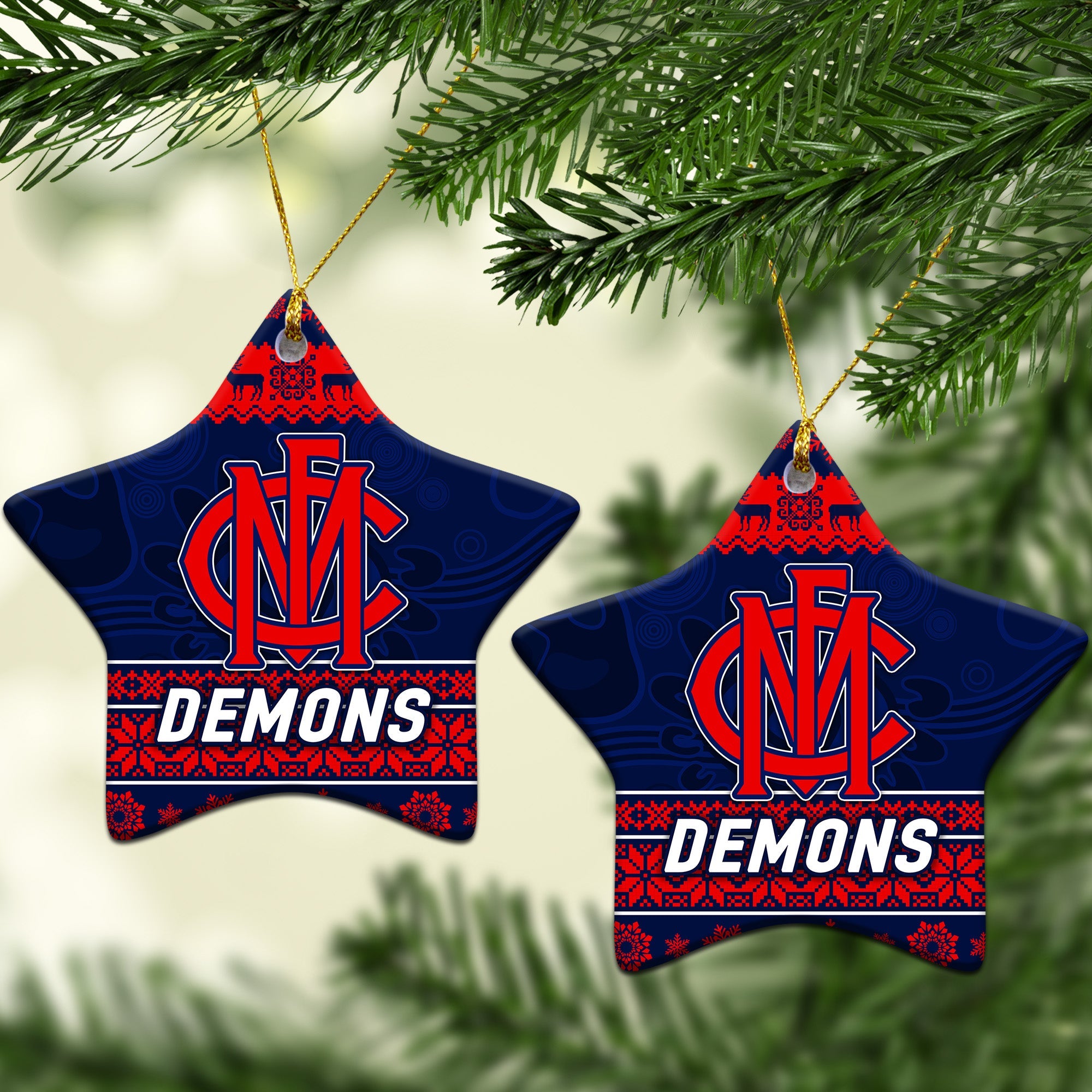 melbourne-demons-christmas-ornament-simple-style