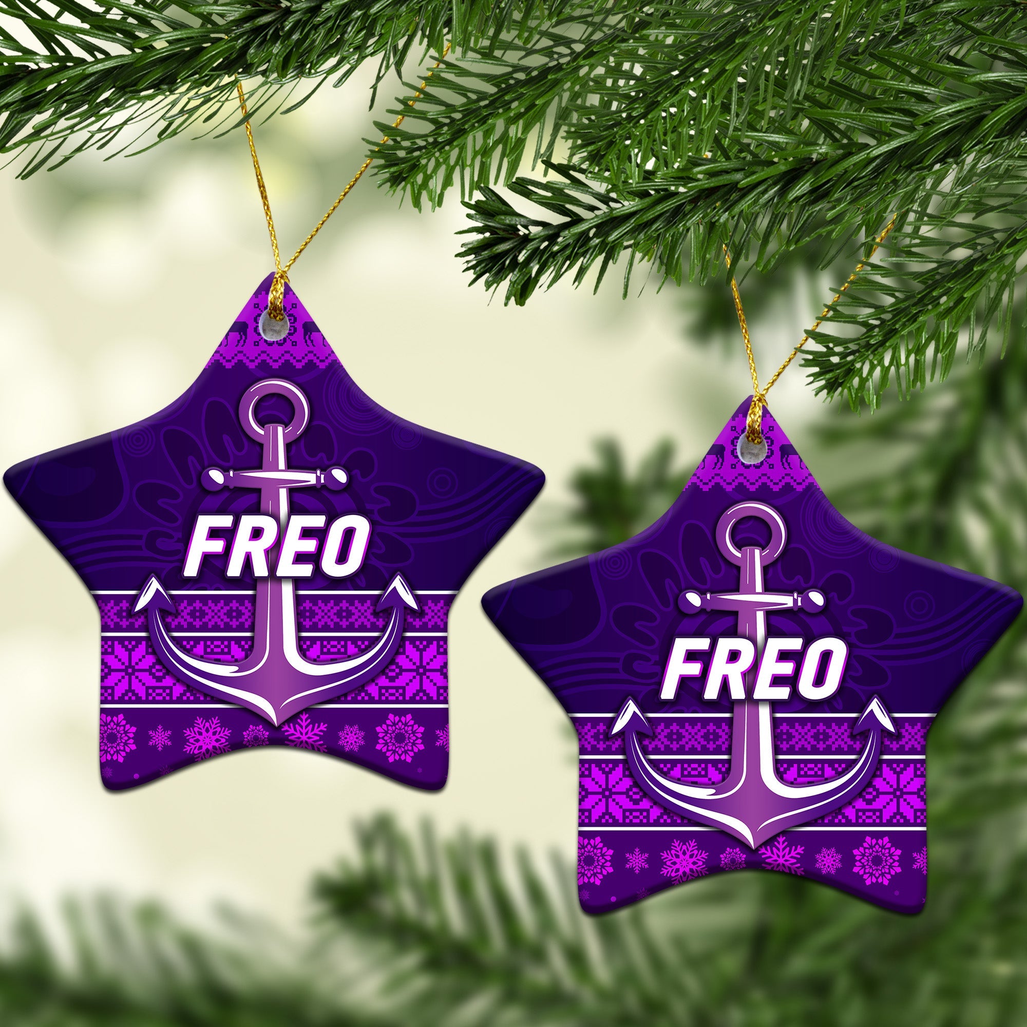 fremantle-dockers-christmas-ornament-simple-style-purple