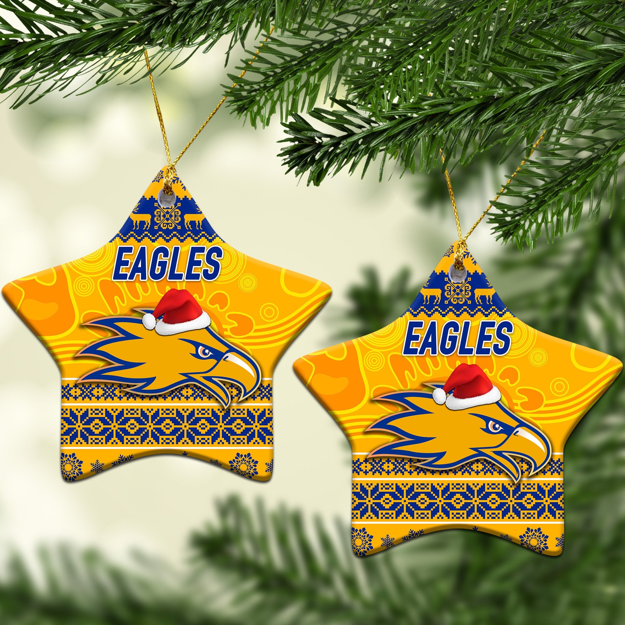 west-coast-eagles-christmas-ornament-simple-style-gold