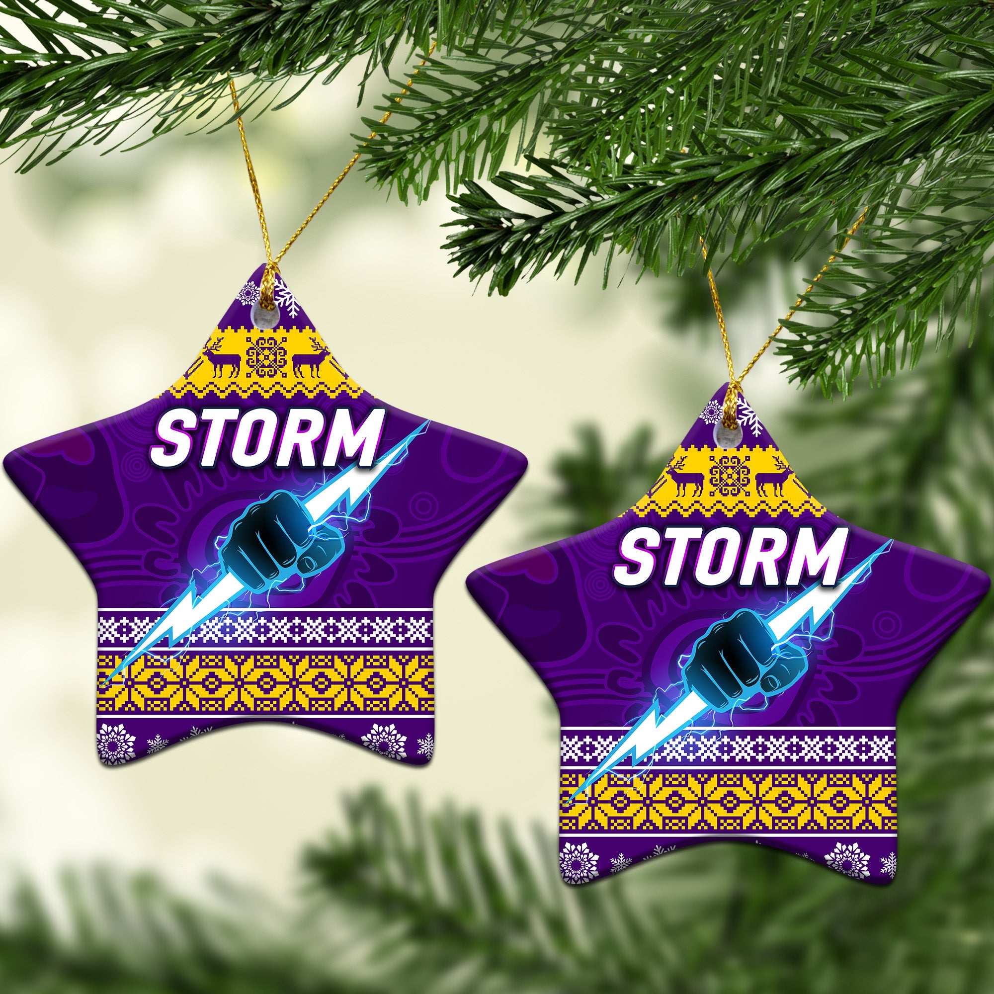 melbourne-storm-christmas-ornament-simple-style-purple