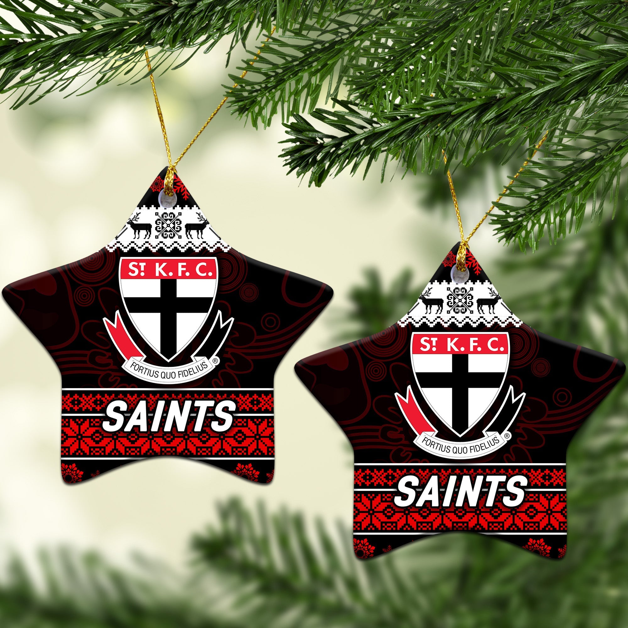 st-kilda-saints-christmas-ornament-simple-style