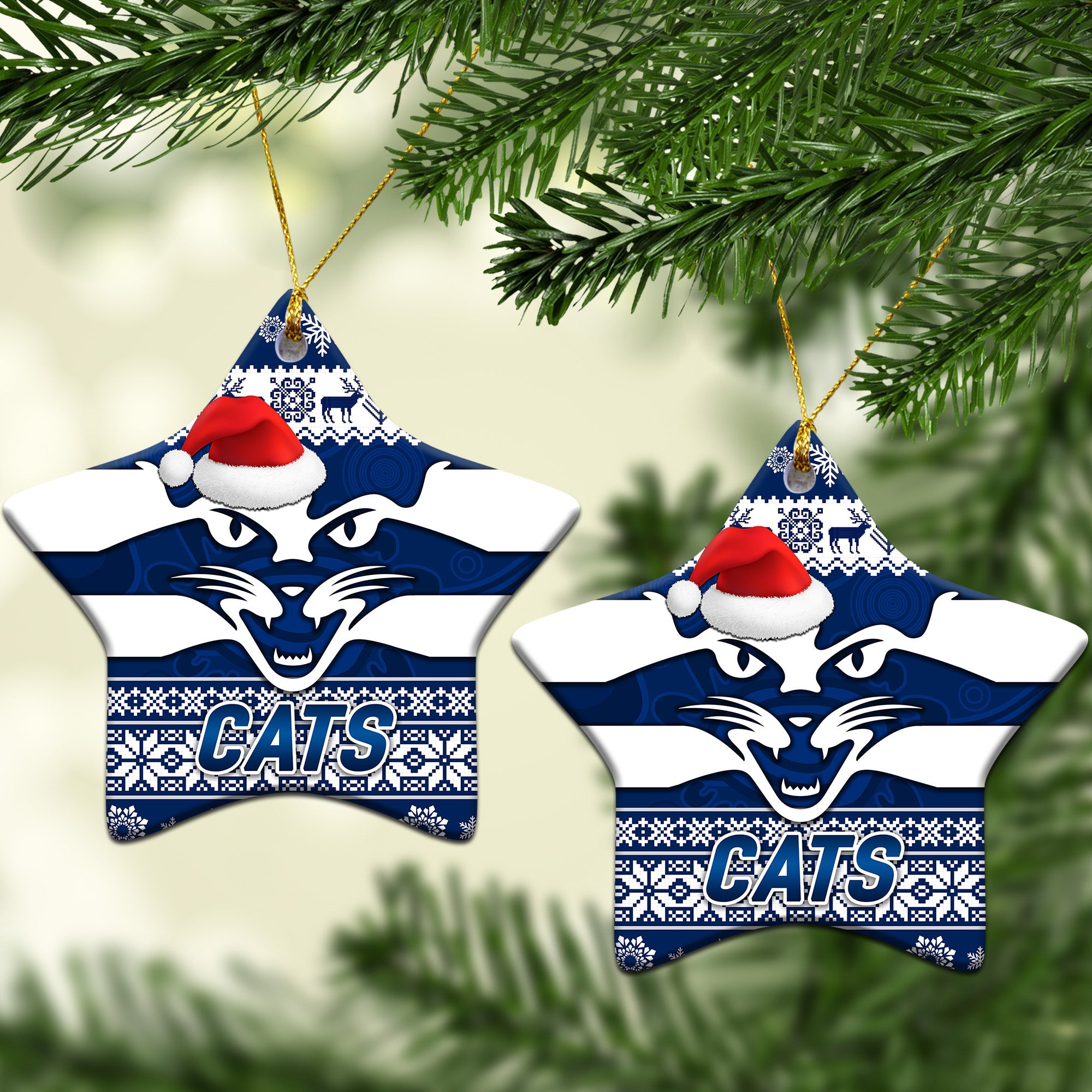 geelong-cats-christmas-ornament-simple-style