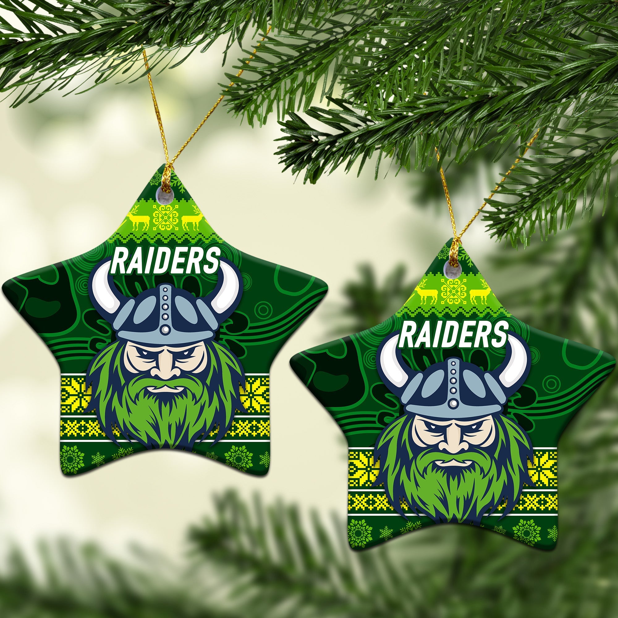 canberra-raiders-christmas-ornament-simple-style-dark-green
