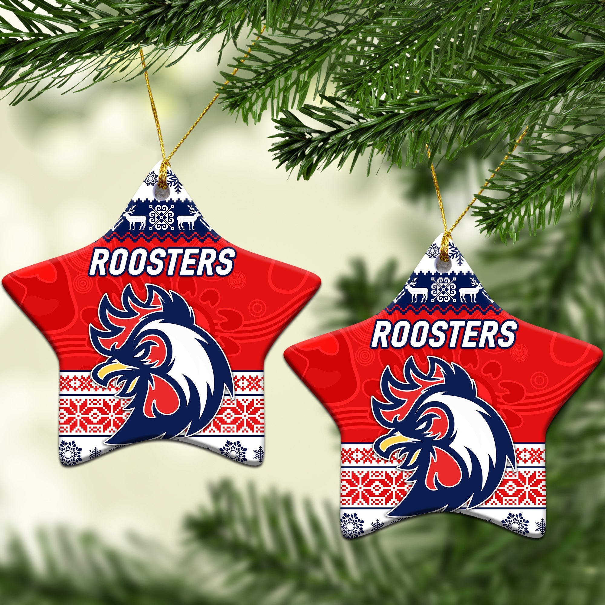 sydney-roosters-christmas-ornament-simple-style-white