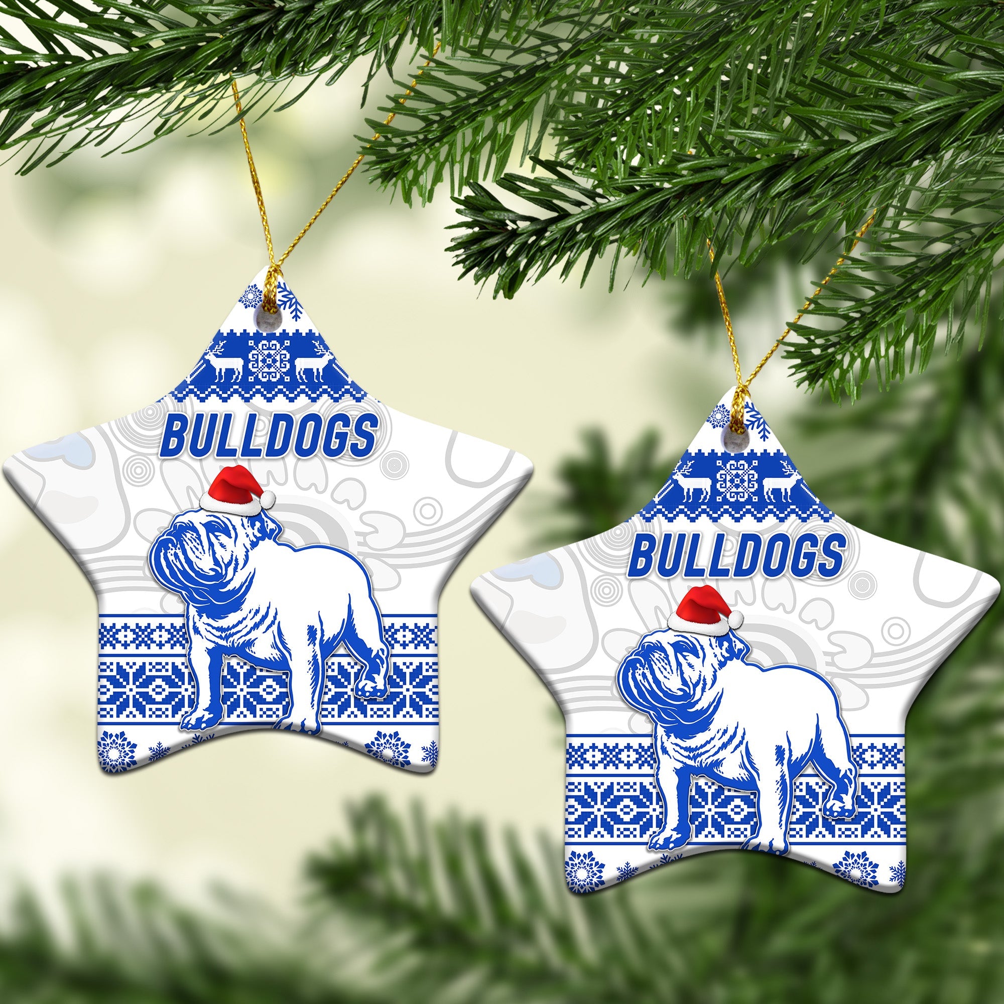 canterbury-bankstown-bulldogs-christmas-ornament-simple-style-white