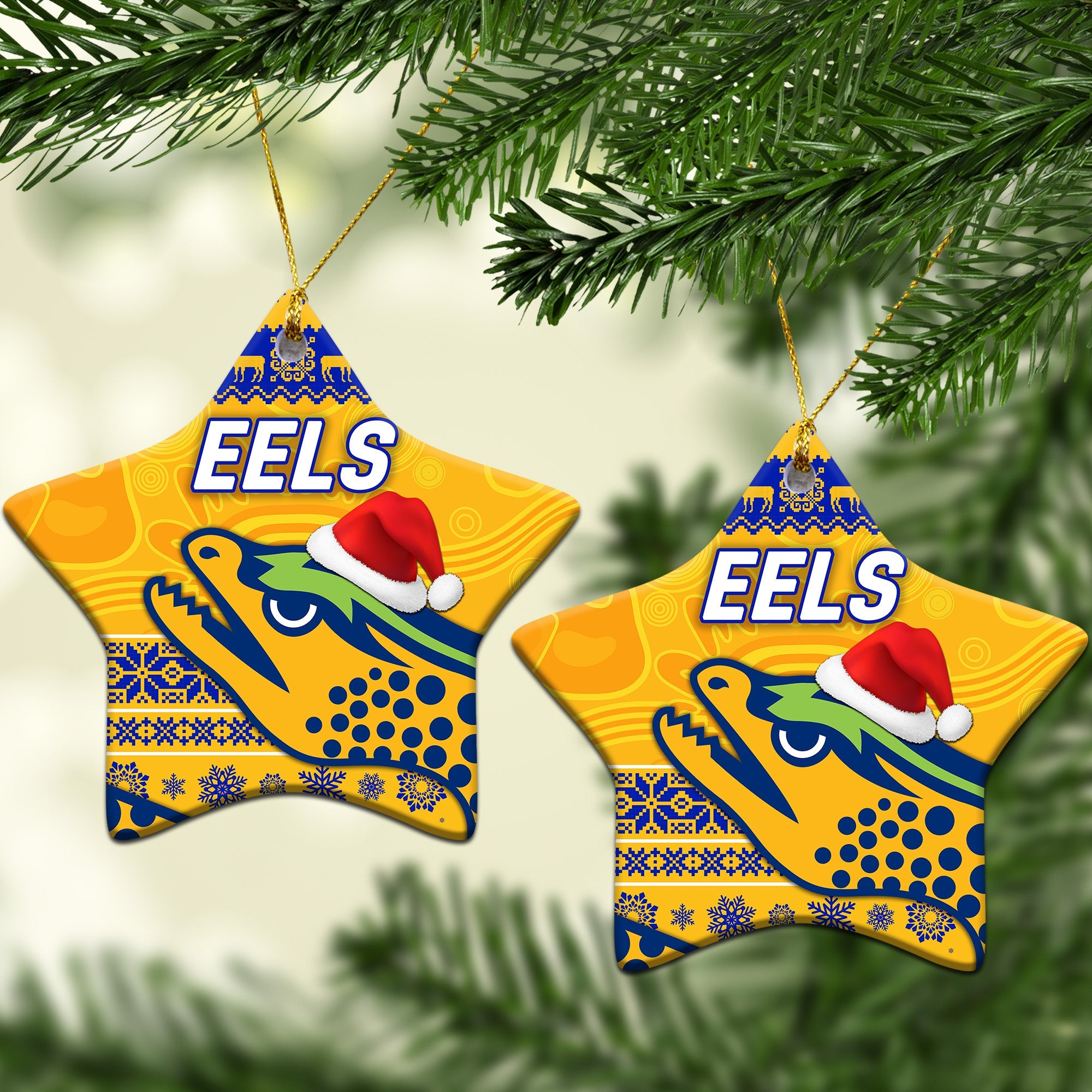 parramatta-eels-christmas-ornament-simple-style-gold