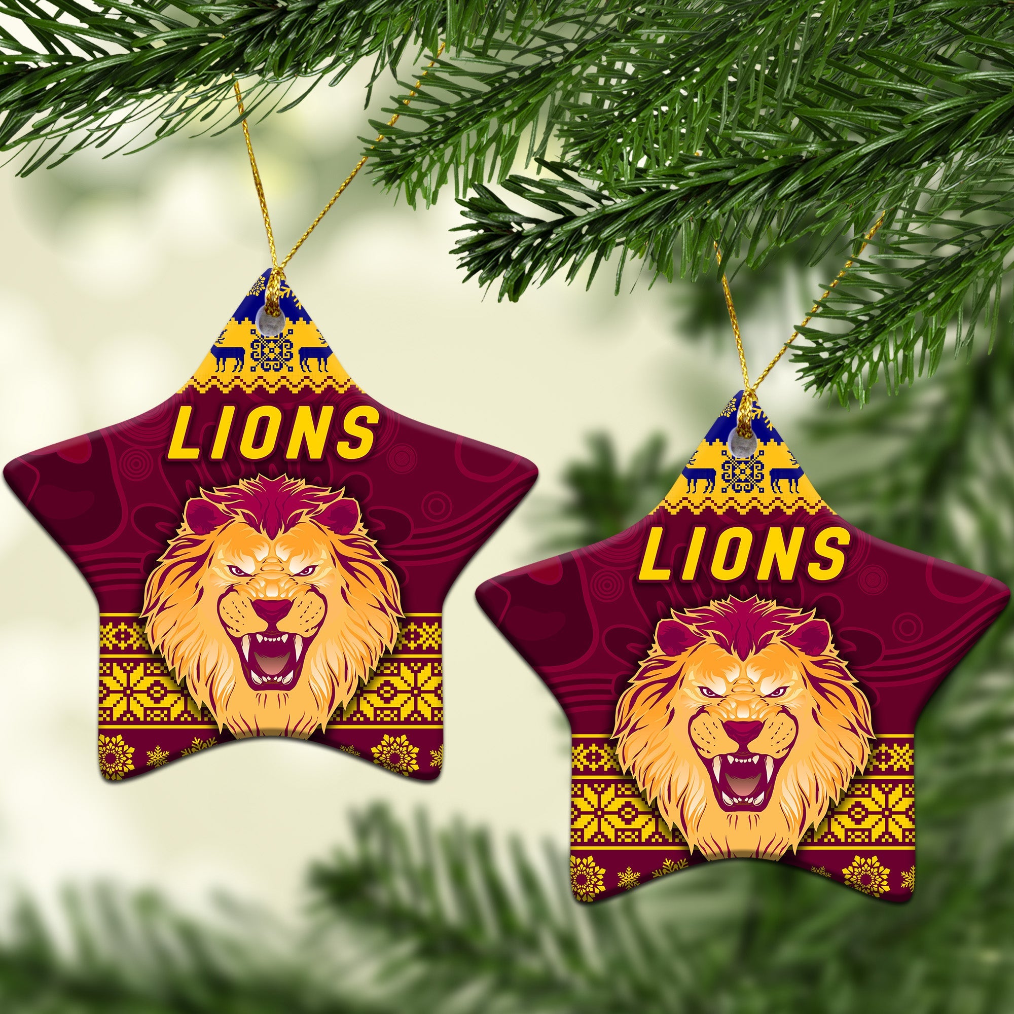 brisbane-lions-christmas-ornament-simple-style