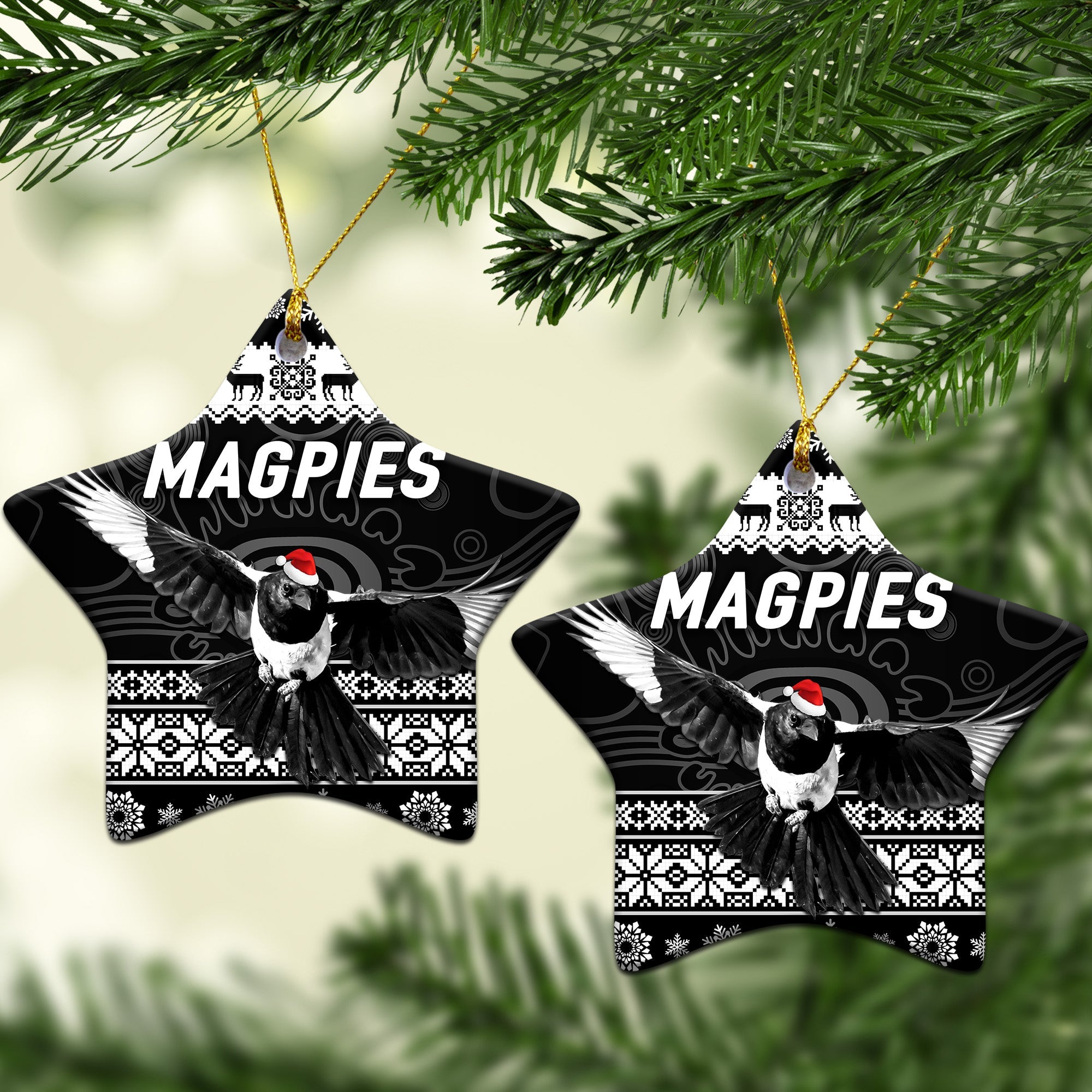 collingwood-magpies-christmas-ornament-simple-style