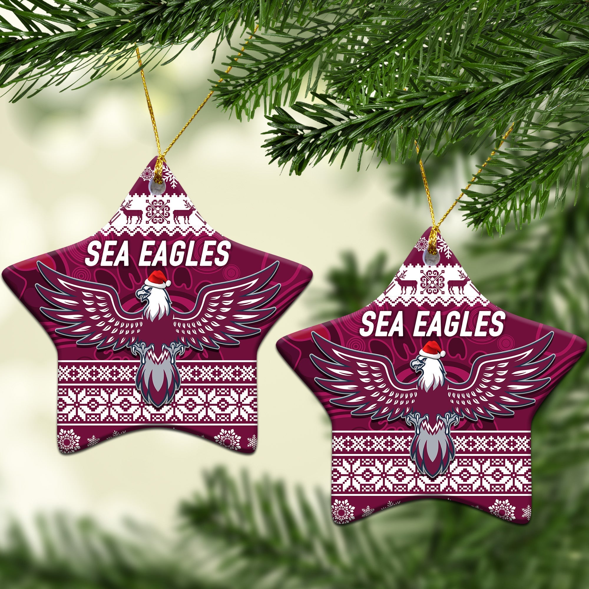 manly-warringah-sea-eagles-christmas-ornament-simple-style