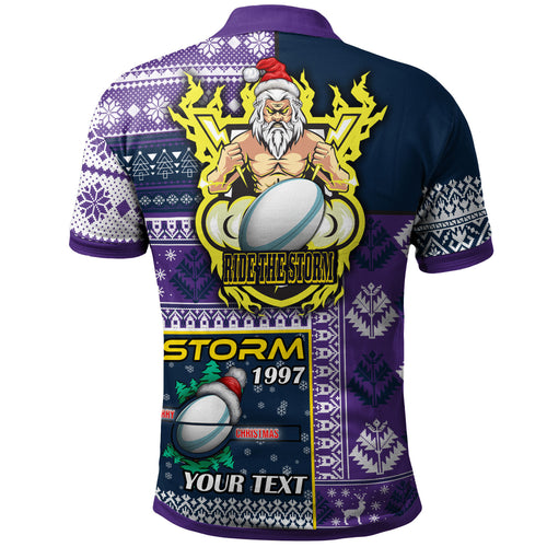 storm-rugby-polo-shirt-custom-christmas-snowflakes-storm-mascot-polo-shirt