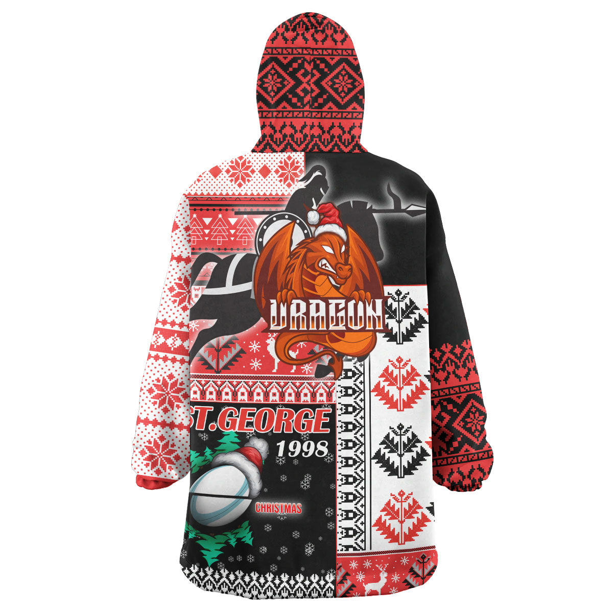 stgeorge-rugby-snug-hoodie-custom-christmas-snowflakes-dragon-mascot-wearable-blanket-hoodie