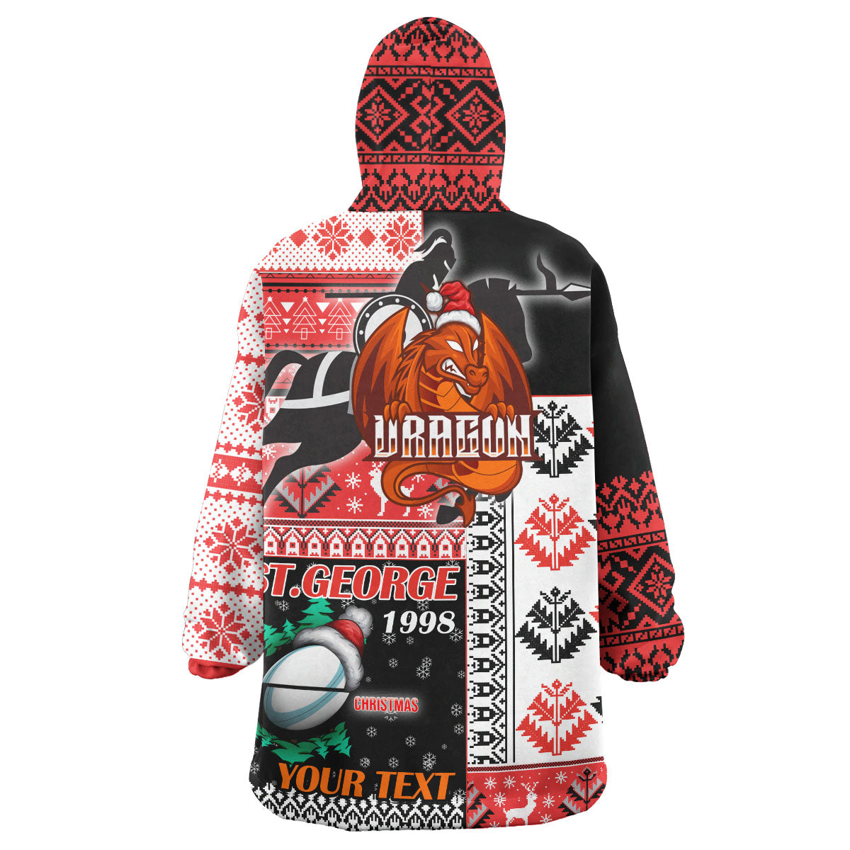 stgeorge-rugby-snug-hoodie-custom-christmas-snowflakes-dragon-mascot-wearable-blanket-hoodie