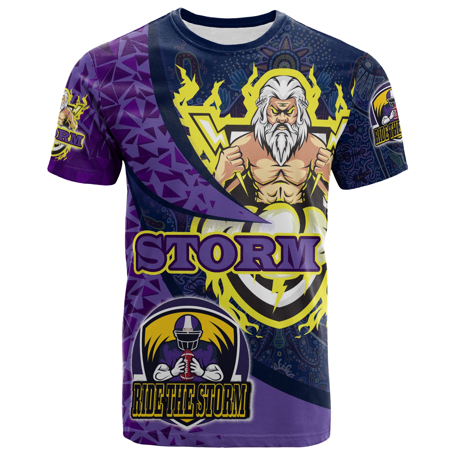 storm-rugby-t-shirt-custom-rugby-ball-ride-the-storm-aboriginal-patterns-t-shirt
