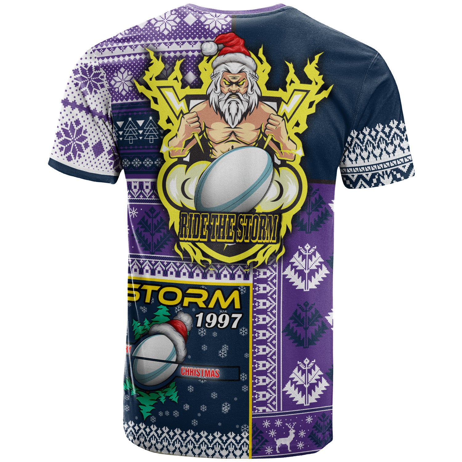storm-rugby-t-shirt-custom-christmas-snowflakes-storm-mascot-t-shirt
