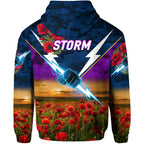 Melbourne Storm ANZAC 2022 Hoodie/ Zip Hoodie Poppy Flowers Vibes LT8