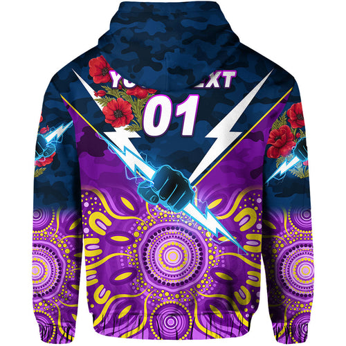 (Custom Personalised) Melbourne Storm ANZAC 2022 Hoodie/ Zip Hoodie Indigenous Vibes LT8
