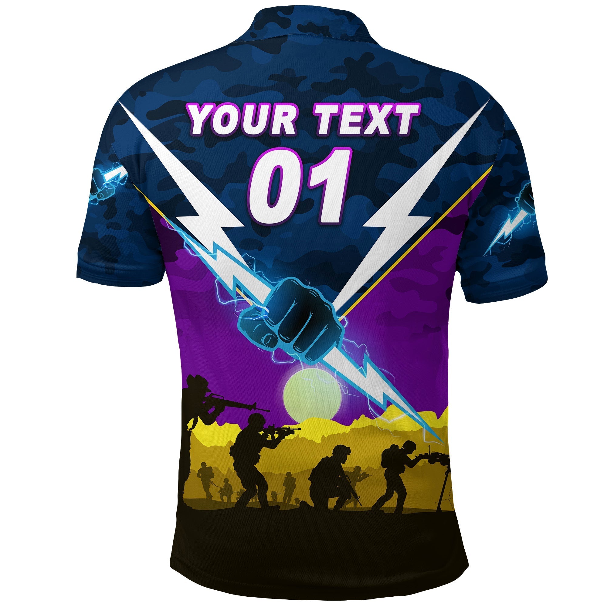 custom-personalised-melbourne-storm-anzac-2022-polo-shirt-simple-style