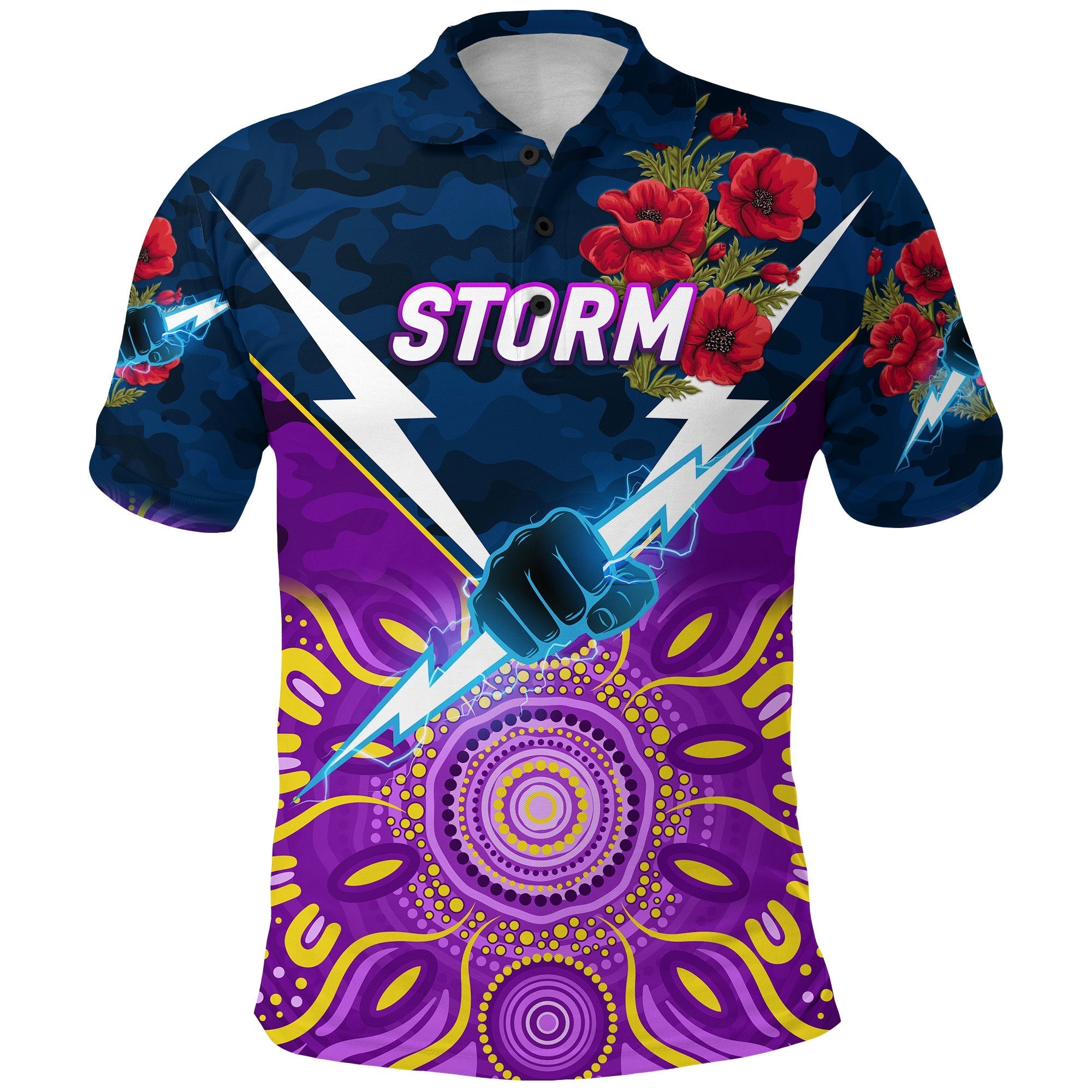 custom-personalised-melbourne-storm-anzac-2022-polo-shirt-indigenous-vibes