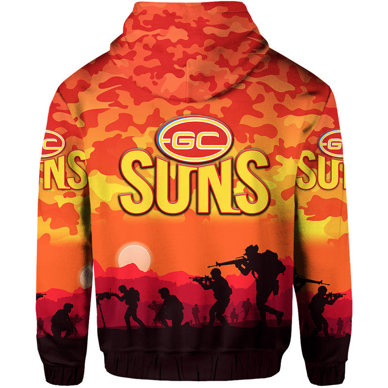 Gold Coast Suns ANZAC Zip Up And Pullover Hoodie Simple Style LT8