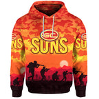 Gold Coast Suns ANZAC Zip Up And Pullover Hoodie Simple Style LT8