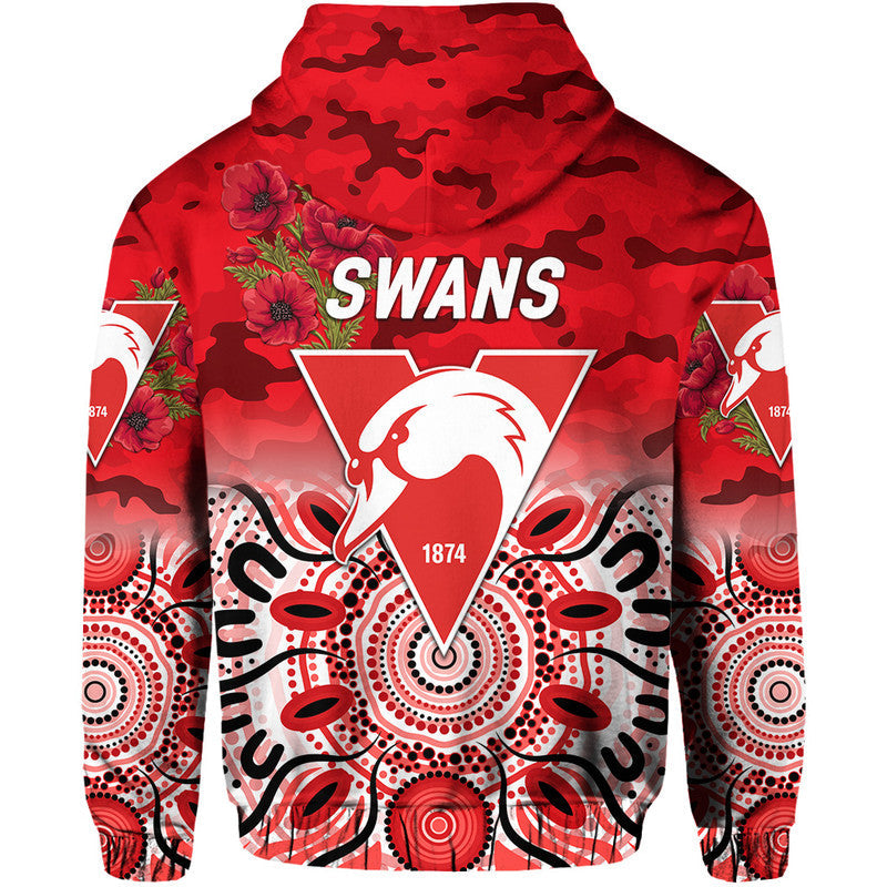 Sydney Swans ANZAC Zip Up And Pullover Hoodie Indigenous Vibes LT8