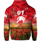 (Custom Personalised) Sydney Swans ANZAC Zip Up And Pullover Hoodie Poppy Vibes LT8