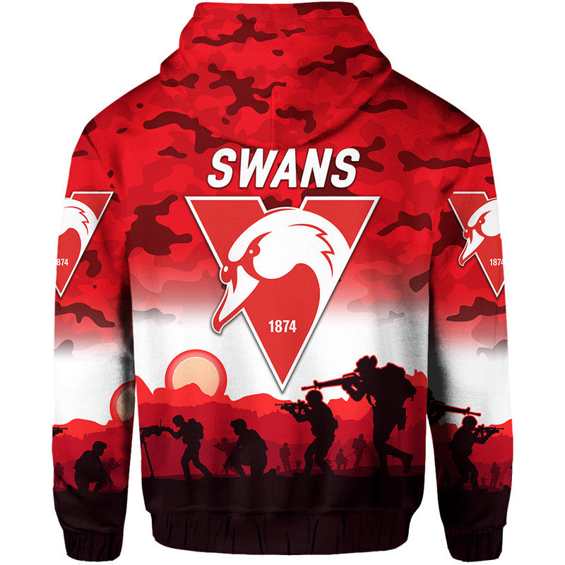 Sydney Swans ANZAC Zip Up And Pullover Hoodie Simple Style LT8