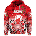 (Custom Personalised) Sydney Swans ANZAC Zip Up And Pullover Hoodie Indigenous Vibes LT8