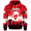 (Custom Personalised) Sydney Swans ANZAC Zip Up And Pullover Hoodie Simple Style LT8