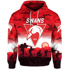 Sydney Swans ANZAC Zip Up And Pullover Hoodie Simple Style LT8