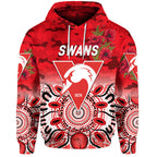 Sydney Swans ANZAC Zip Up And Pullover Hoodie Indigenous Vibes LT8