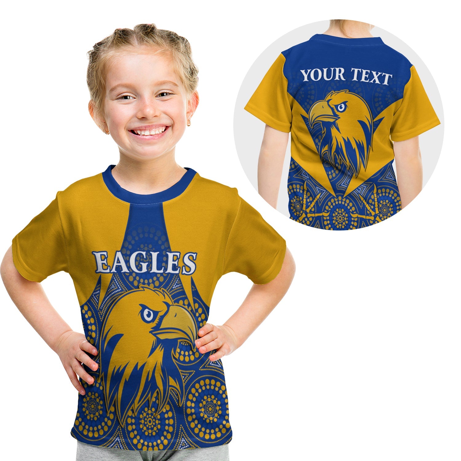custom-personalised-eagles-indigenous-t-shirt-kid-west-coast-2021-version-gold