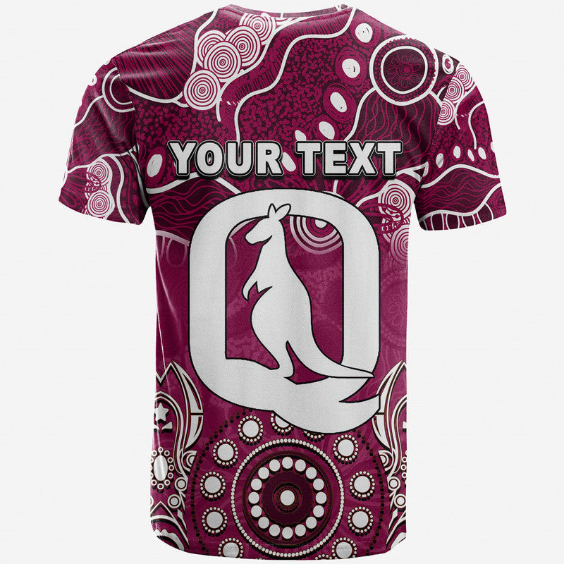 (Custom Personalised) Queensland Maroons T Shirt Aboriginal  LT6
