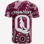 (Custom Personalised) Queensland Maroons T Shirt Aboriginal  LT6