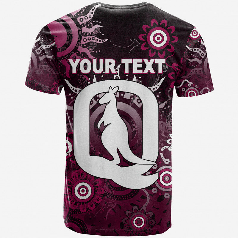 (Custom Personalised) QLD Maroons T Shirt Aboriginal  LT6