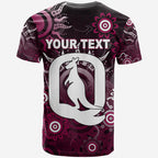 (Custom Personalised) QLD Maroons T Shirt Aboriginal  LT6