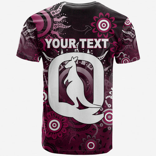 (Custom Personalised) QLD Maroons T Shirt Aboriginal  LT6