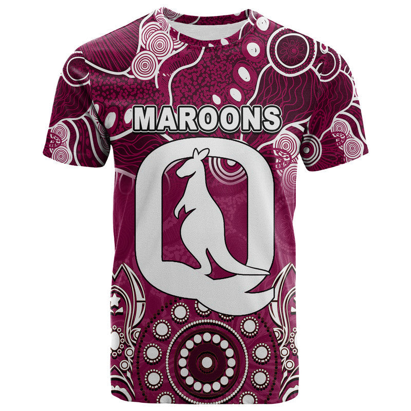 (Custom Personalised) Queensland Maroons T Shirt Aboriginal  LT6