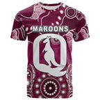 (Custom Personalised) Queensland Maroons T Shirt Aboriginal  LT6