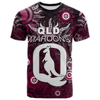 (Custom Personalised) QLD Maroons T Shirt Aboriginal  LT6