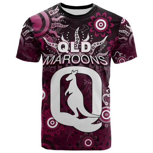 (Custom Personalised) QLD Maroons T Shirt Aboriginal  LT6