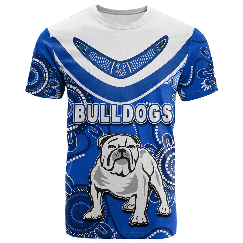 (Custom Personalised) Bulldogs Rugby Aboriginal Boomerang T Shirt Jersey