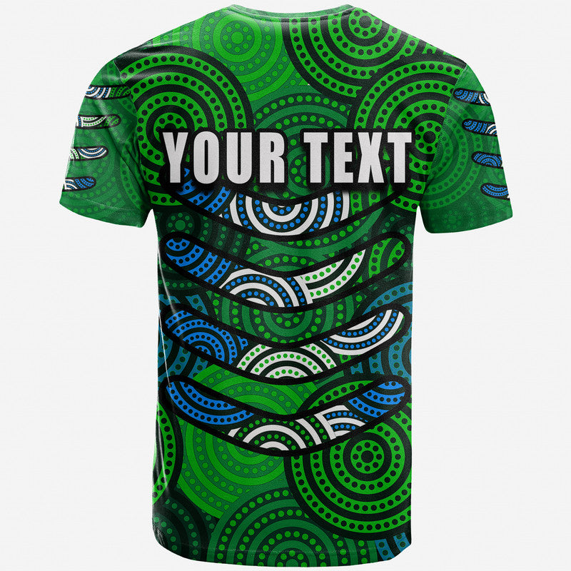 custom-personalised-boomerang-aboriginal-dot-patterns-t-shirt-green-style